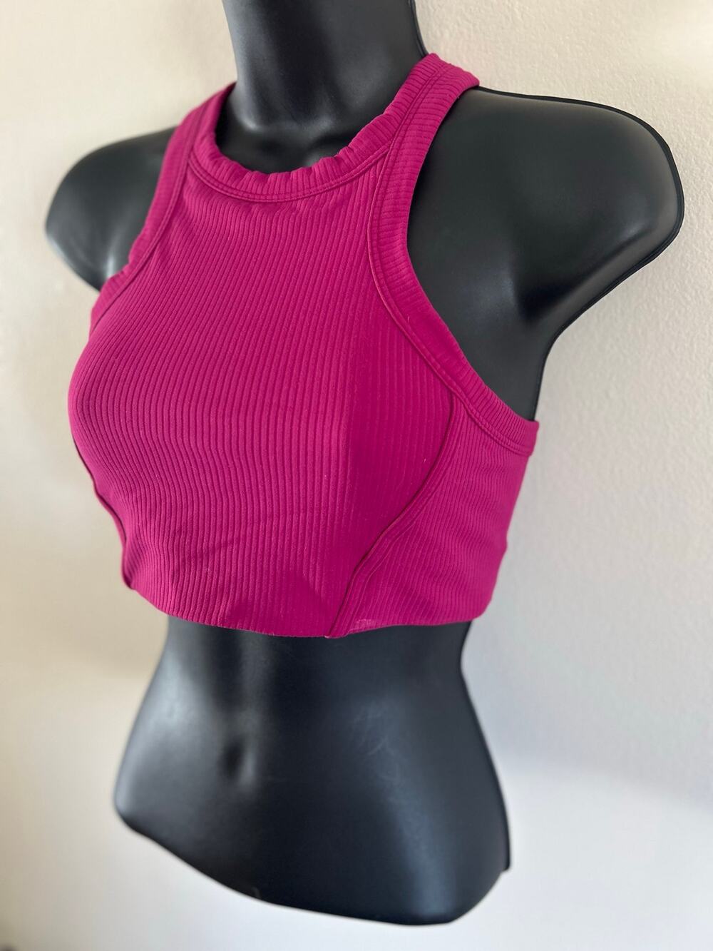 Lululemon Ribbed Racerback Sports Bra Pink Size 6 Longline